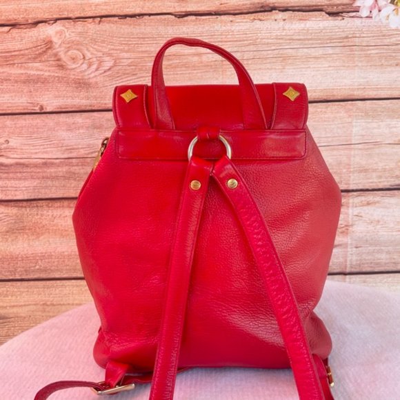 AUTHENTIC MCM Red Backpack - Picture 2 of 12